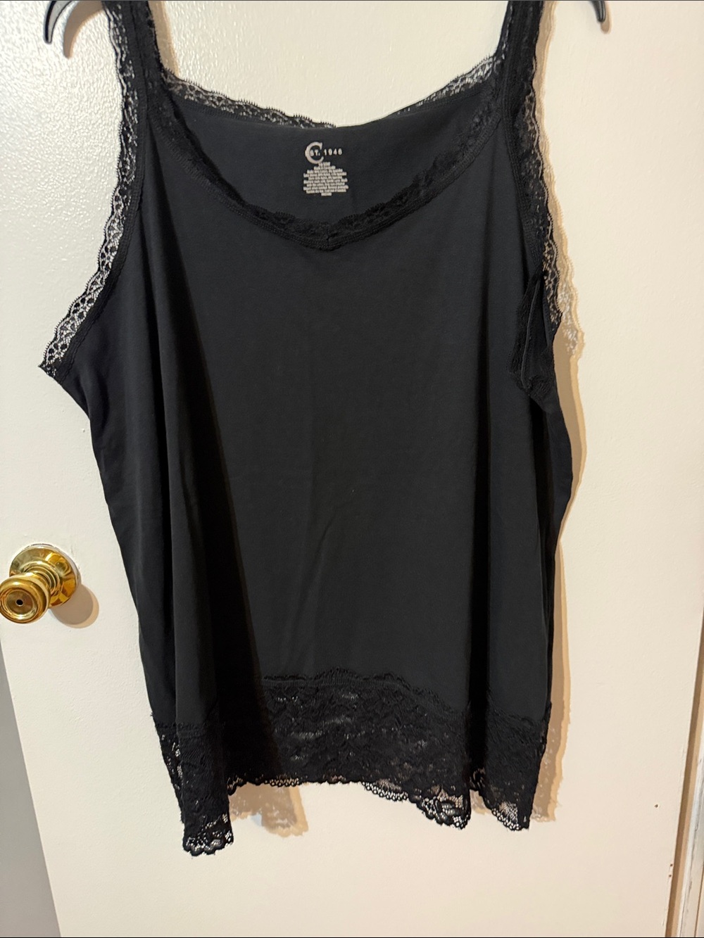 Cato Black Lace-Trim Camisole